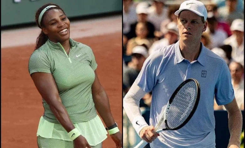 Serena Williams e Jannik Sinner in campo, confronto tra leggenda e nuova promessa del tennis